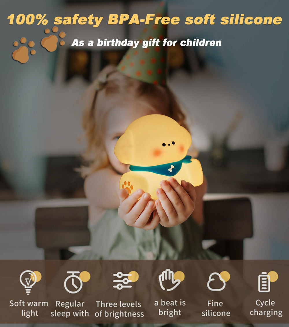 HAPPYBAG USB charging cable included keeps the night light ready.