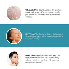 Happy Cappy baby cradle-cap and dandruff use during bath time.