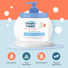 Happy Cappy Moisturizing Cream application on arm demonstrating quick absorption