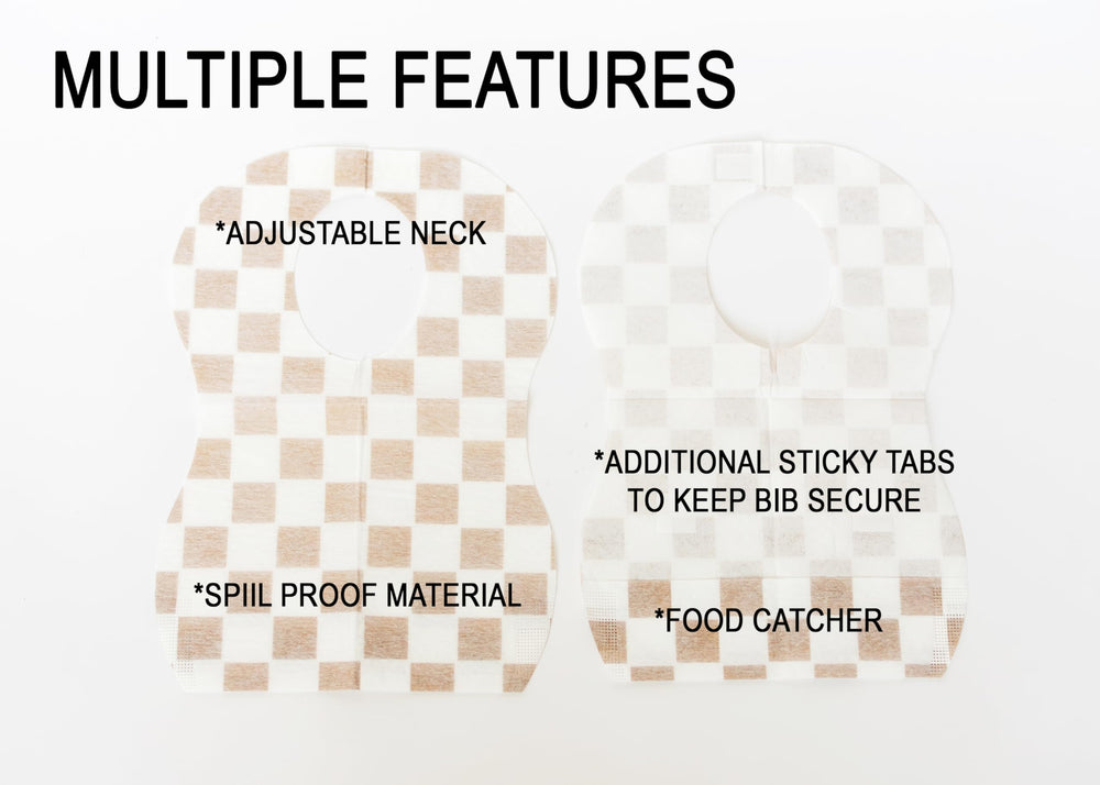 Happy Haven versatile bibs for mealtime, snacks, or messy art projects.