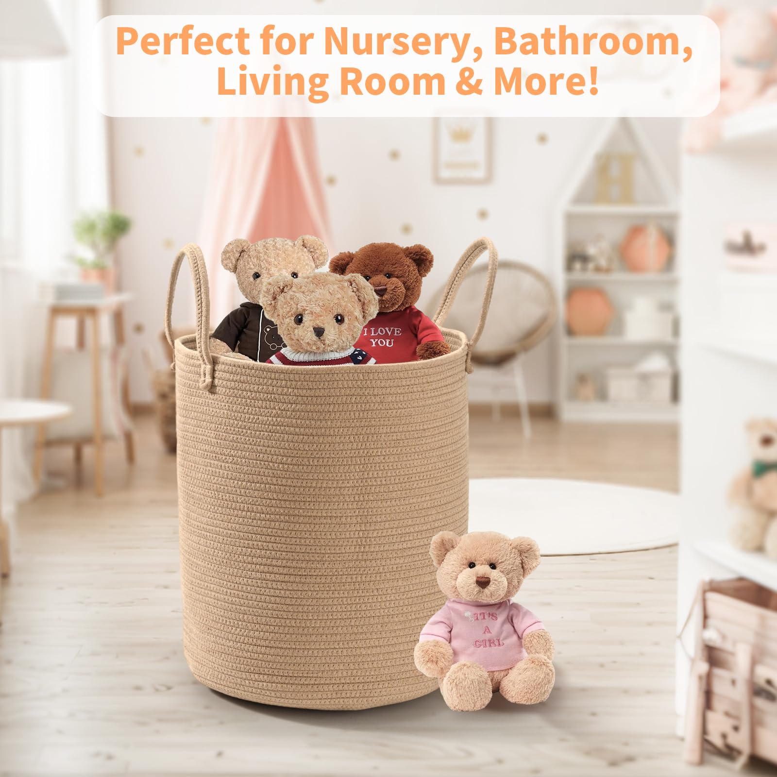Happyiren foldable basket laid flat for compact storage.
