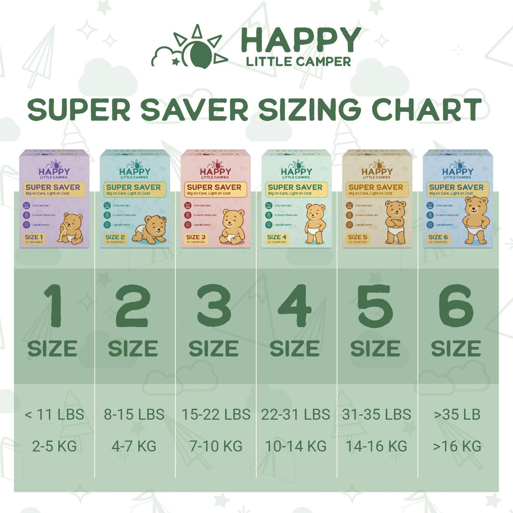 Happy Little Camper night-time dryness supports longer, more restful baby sleep.