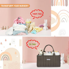 HAPPY NEST diaper caddy quilted stitching ensures durable shape retention