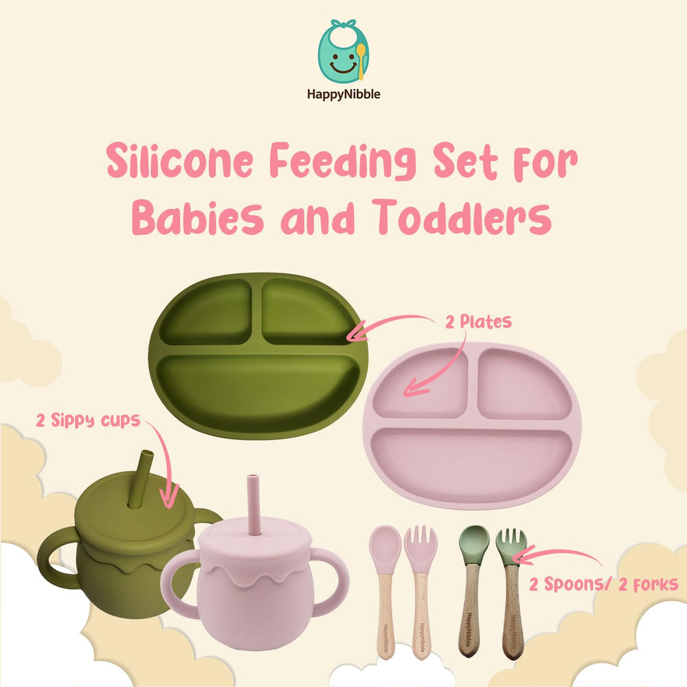 HappyNibble dishwasher-safe baby feeding set simplifies cleanup