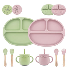 HappyNibble divided suction plates 2-pack with secure grip for self-feeding
