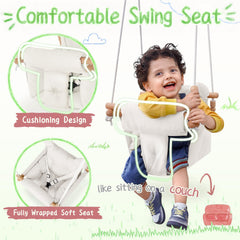 HAPPY PIE BABY SWING 3-point harness ensures secure, adjustable support during play.