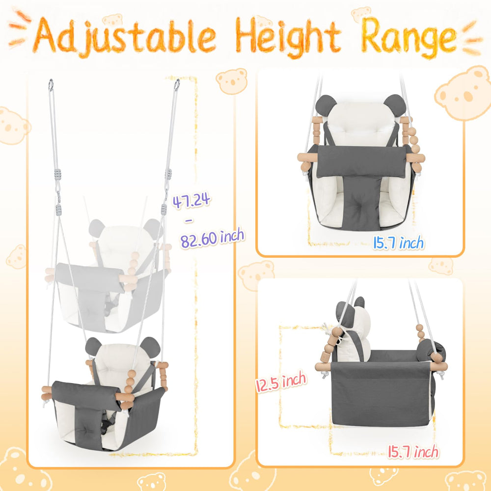 HAPPY PIE BABY SWING mounting hardware included for quick setup indoors or outdoors