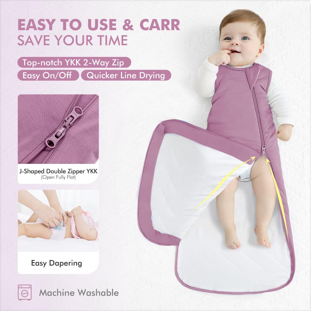 HAPIU baby in sleep sack illustrates roomy wearable blanket.