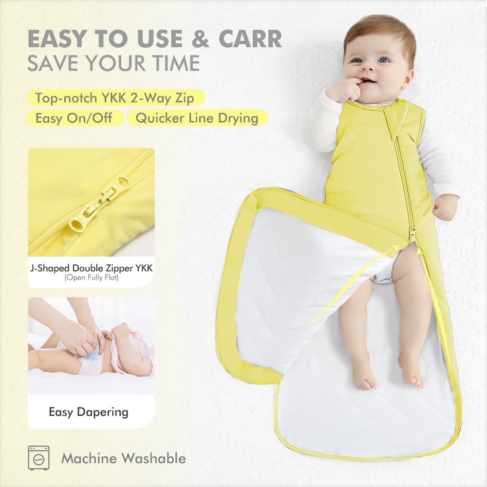 HAPIU sleep sack with extra leg room illustrating room-for-growth design.