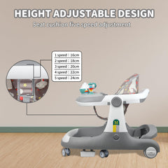 HAPYOOY 5in1 walker features foot pads and parental handles for safe supervision
