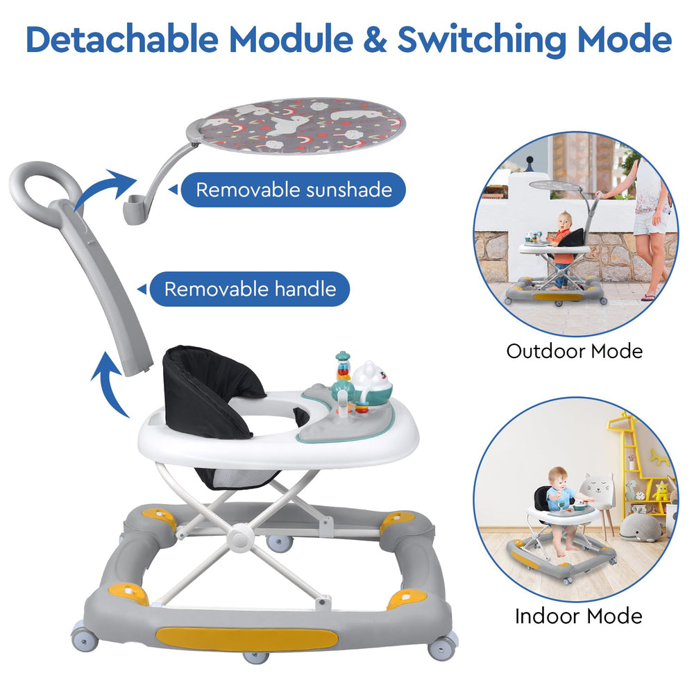 HAPYOOY 5-in-1 baby walker rocker mode offers gentle sway for calming moments.