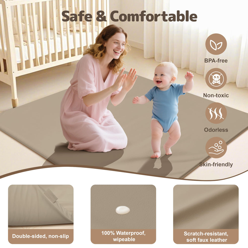 HARBOLLE Baby Play Mat 1-2-inch-thick highlights soft cushioning for crawlers.
