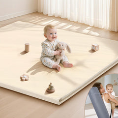 HARBOLLE baby play mat 47x47 foam closeup highlights cushioned tummy time comfort