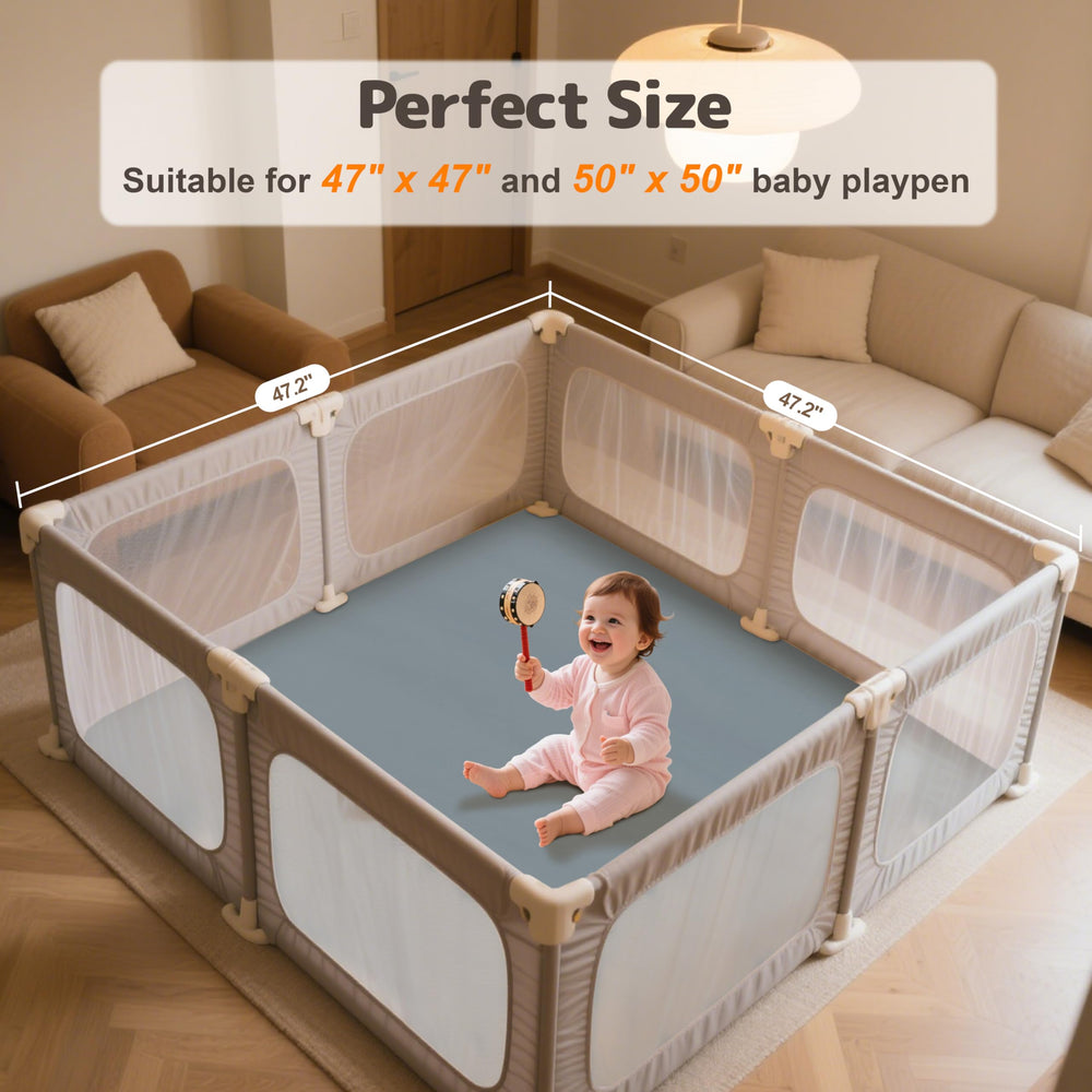 HARBOLLE Baby Play Mat blue foam thickness 1.2 inches supports little movers