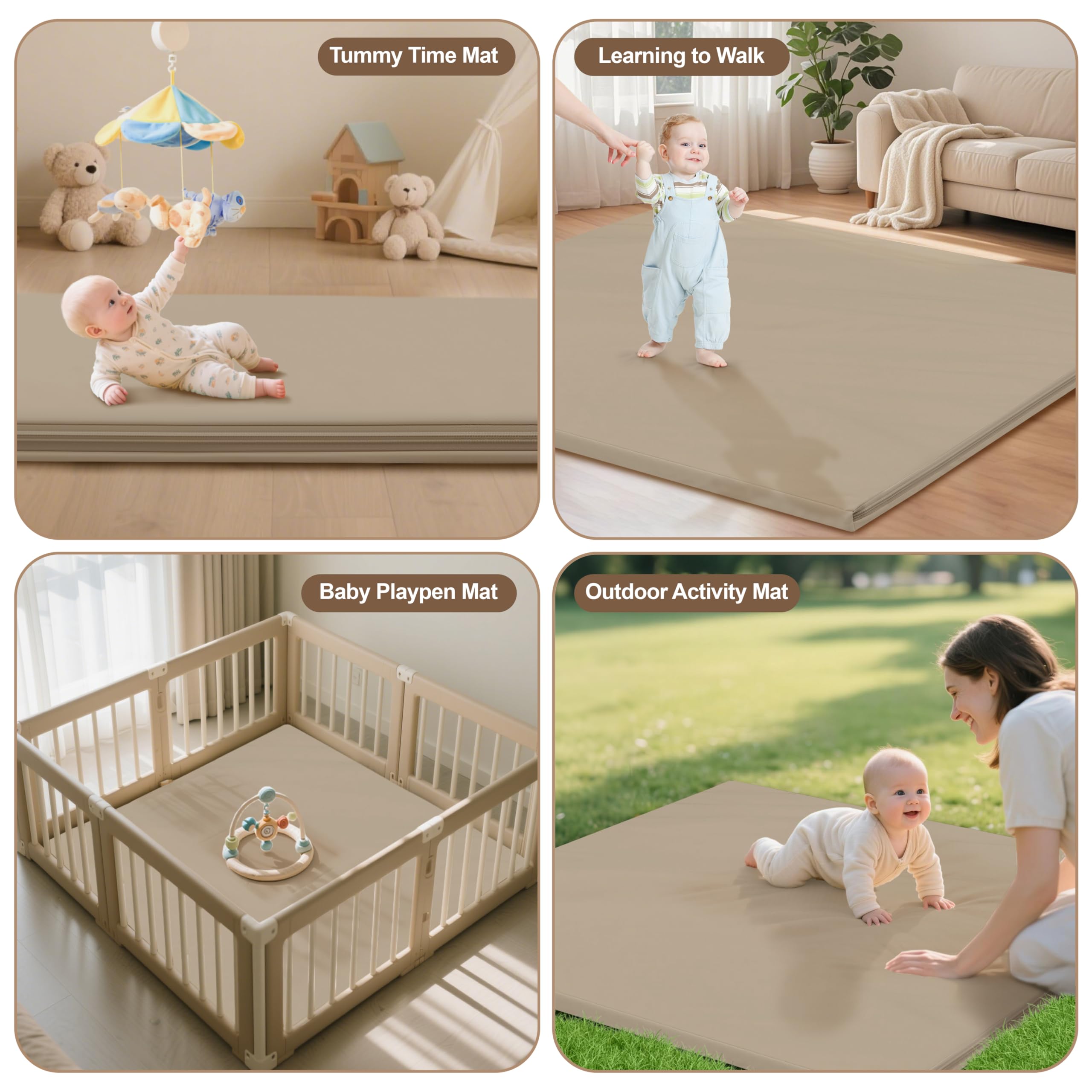 HARBOLLE Neutral brown mat blends with any decor.