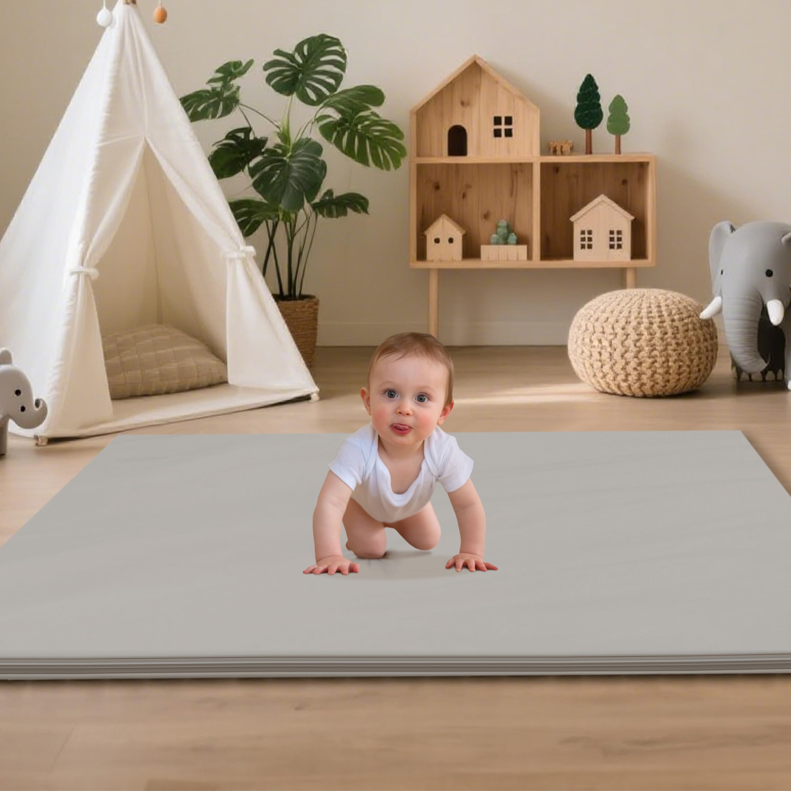 Harbolle mat ideal for tummy time, crawling, and floor play