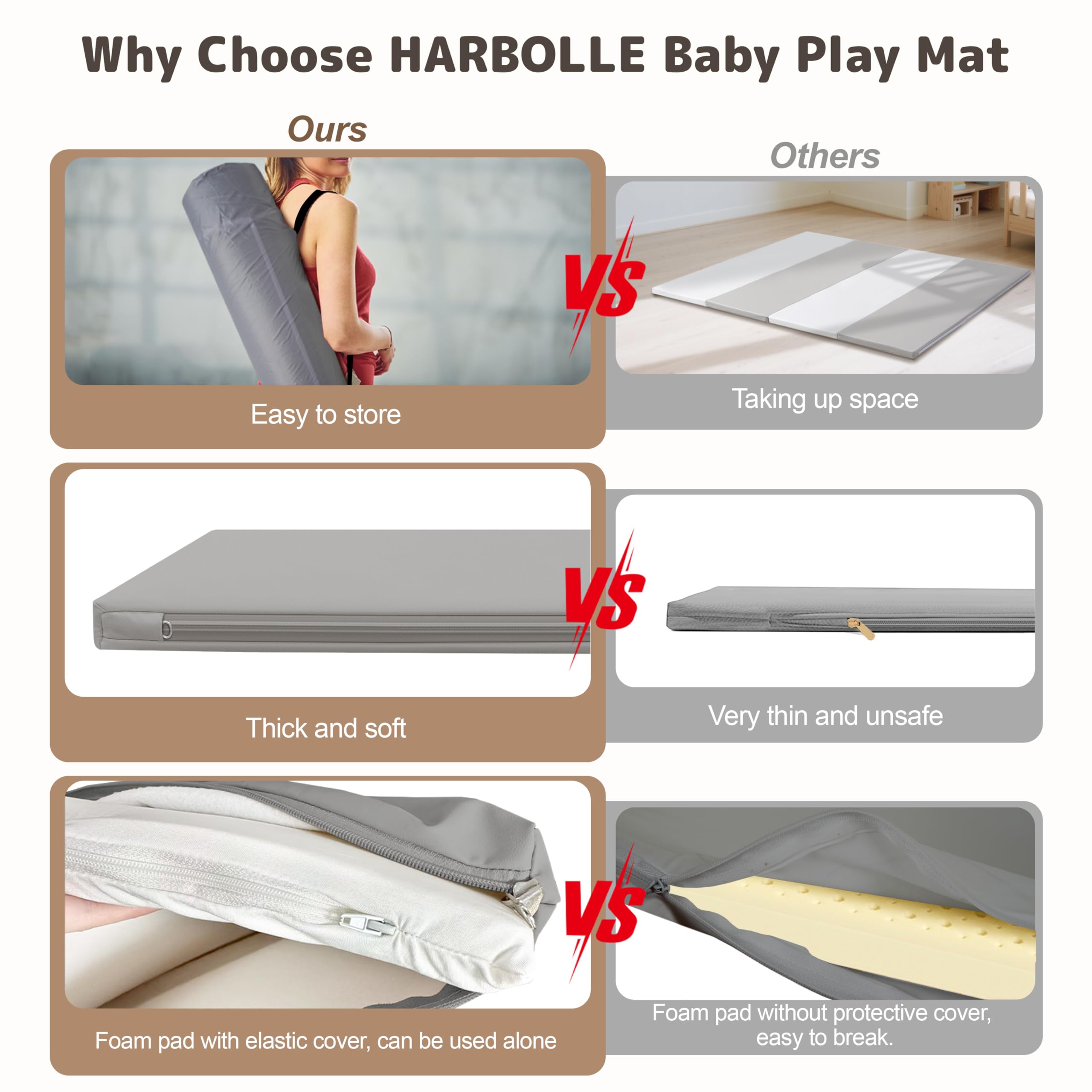 Harbolle non-slip vegan leather surface provides stable grip on floors