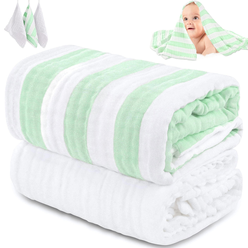 HardNok muslin baby towel green 43x43 inches for cozy post-bath wrap.