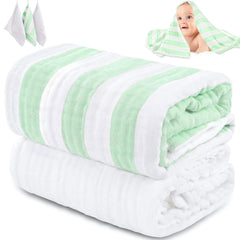 HardNok muslin baby towel green 43x43 inches for cozy post-bath wrap.