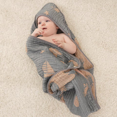 HardNok ocean-design closeup shows breathable muslin texture for gentle skin contact