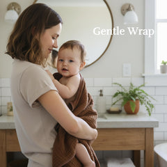HardNok muslin towel set absorbent, pre-washed for fluffy warmth after baths.