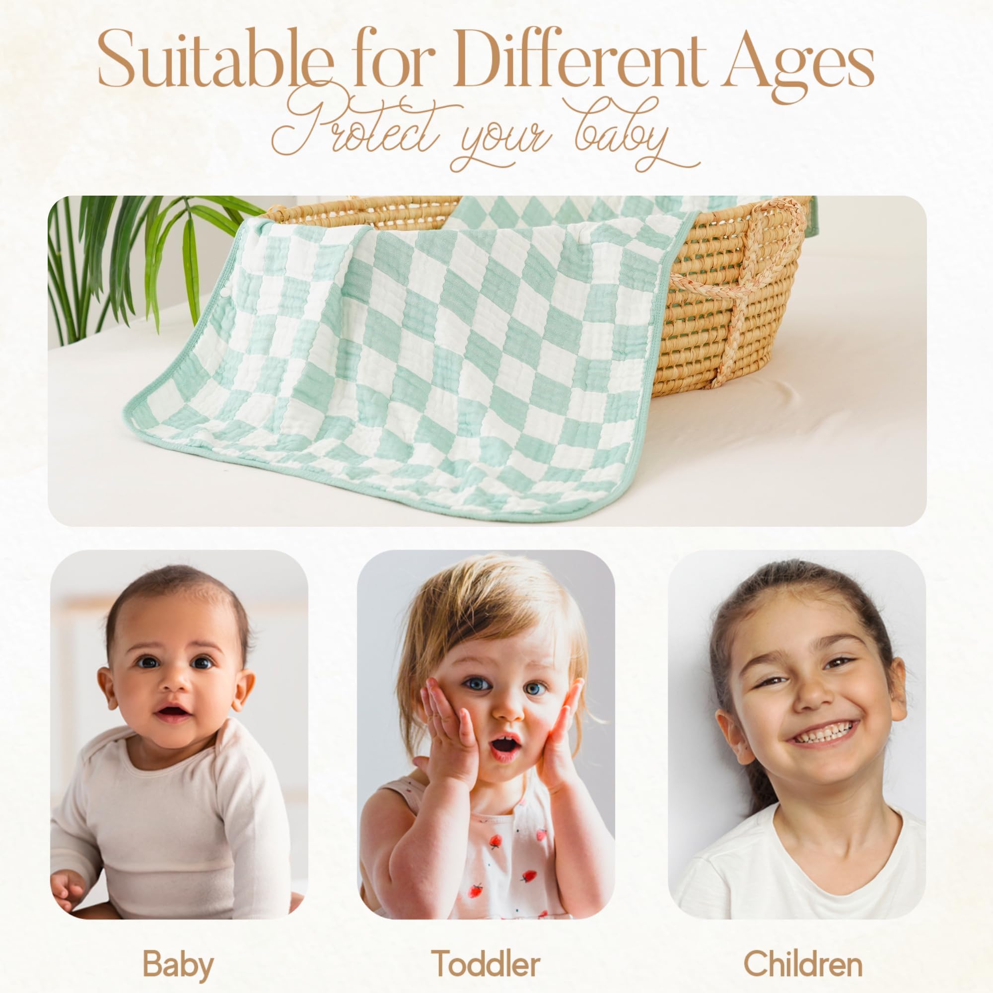 HardNok Ultra Soft Muslin Baby Blanket durable 6-layer jacquard weave.
