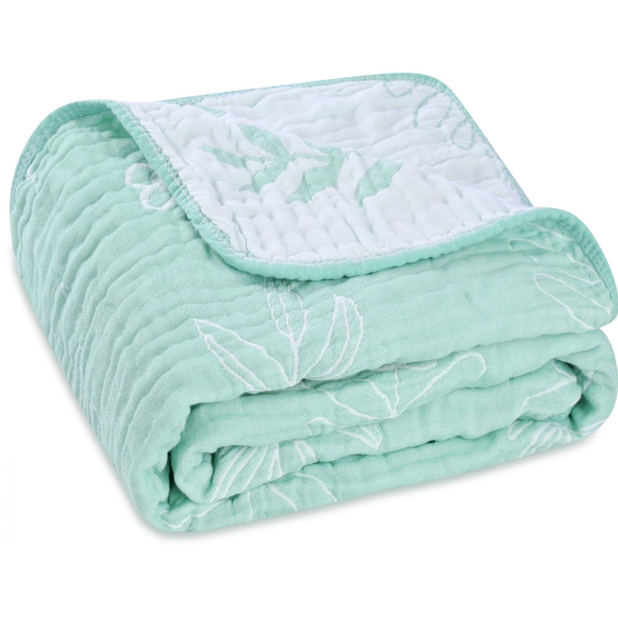 HardNok Ultra-Soft Muslin Blanket closeup shows breathable six-layer weave for gentle warmth.