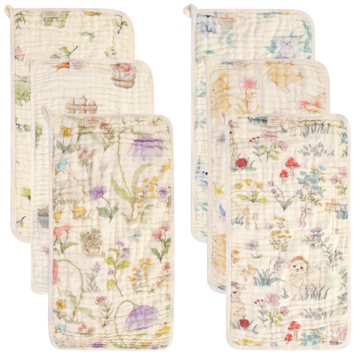 HardNok ultra-soft muslin burp cloth close-up showing forest pattern for gentle-skin comfort