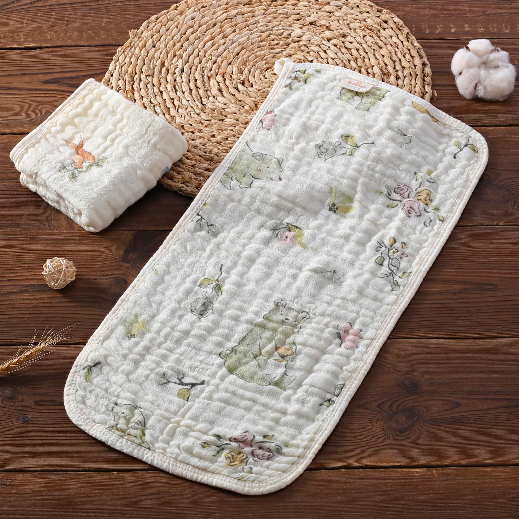 HardNok unisex woodland burp cloth in nursery supports versatile baby care