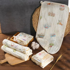HardNok woodland burp cloth in use during feeding to catch spills