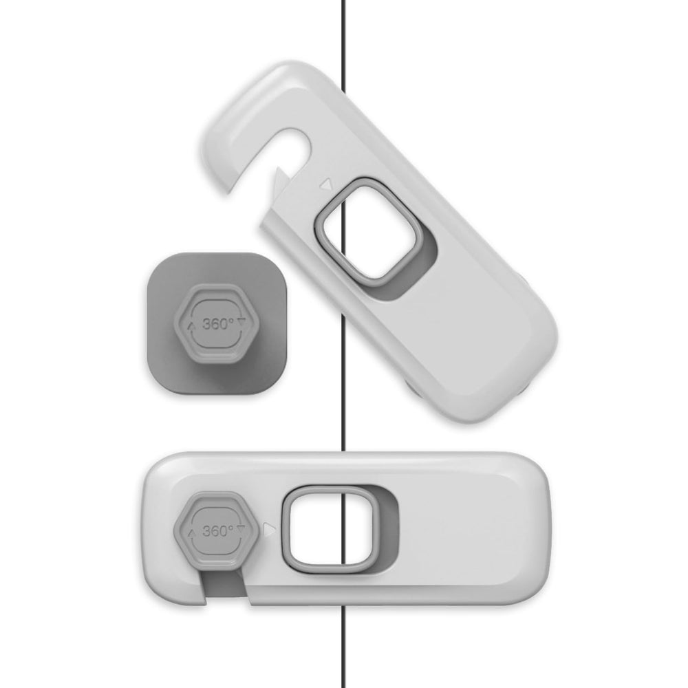 Harewu 5Pcs Kids Security Locks adhesive setup on cabinet doors for safer access