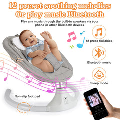 harhoers baby swing bluetooth-control image emphasizes wireless control for easy adjustments