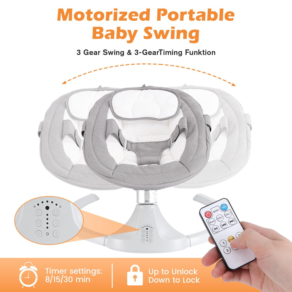 harhoers baby swing widened-harness closeup features a secure 3-point fit