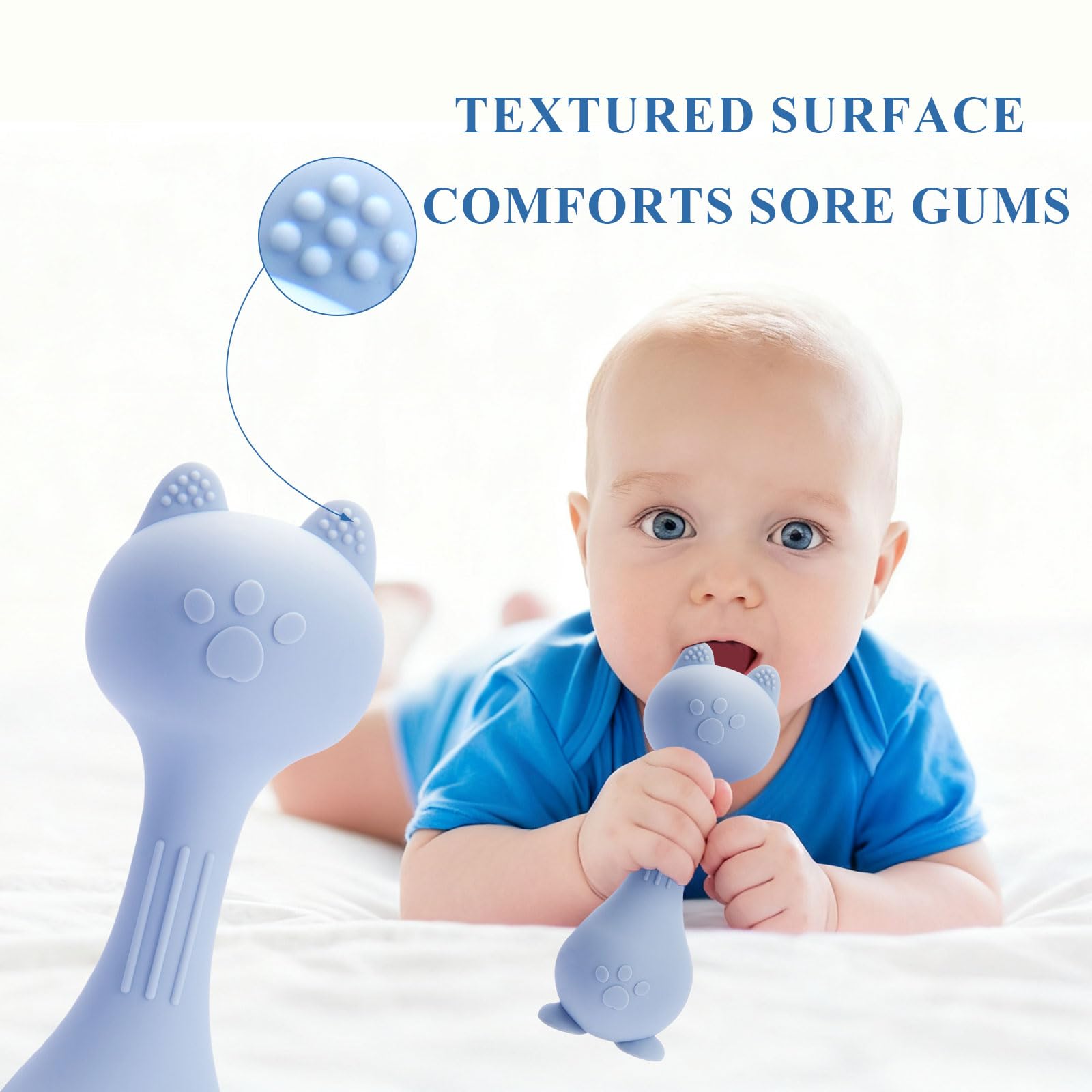 Harlene Baby Rattle Cat Blue packaging showcases gift-ready design