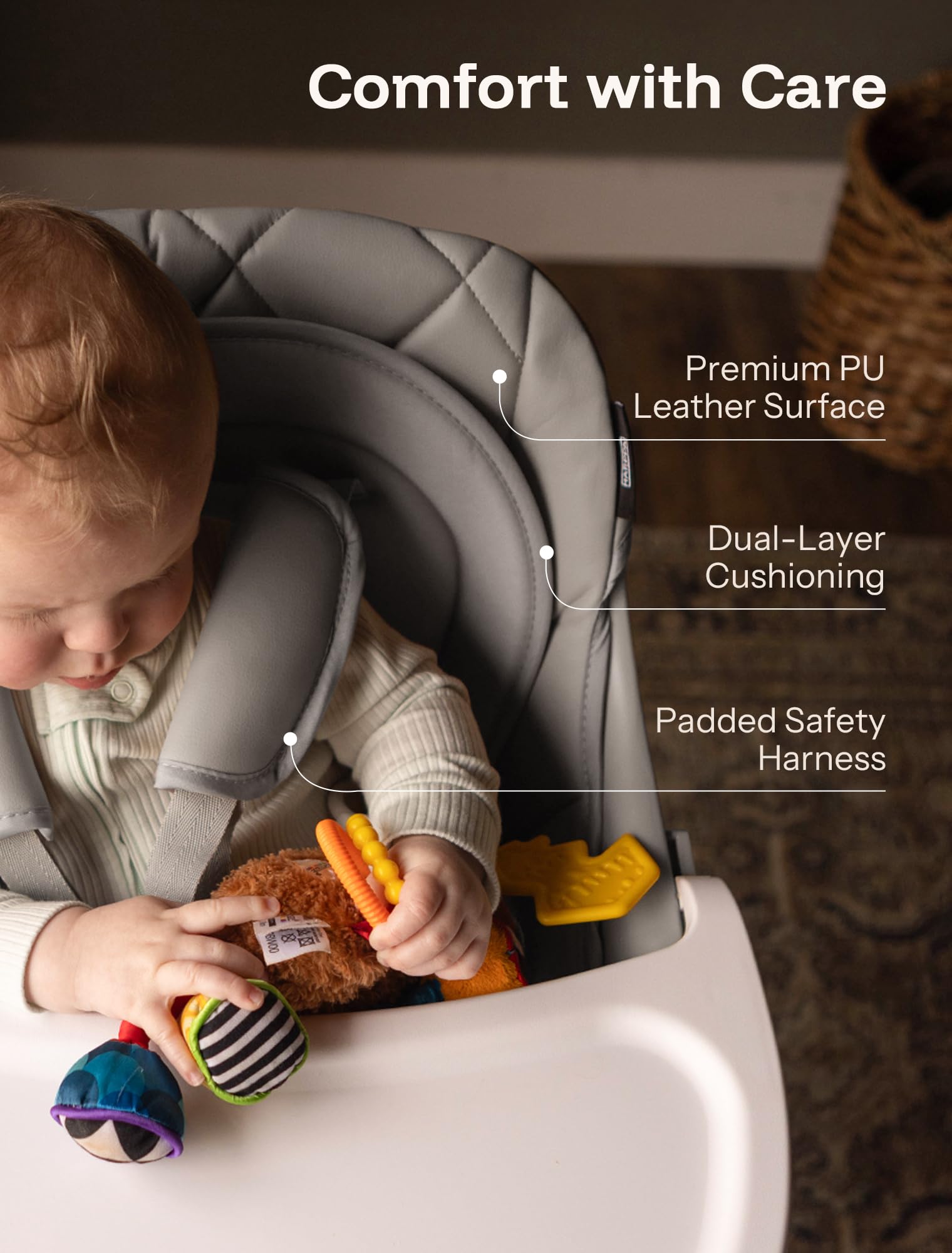 HARPPA 6-in-1 dimensions show a compact footprint for dining spaces.