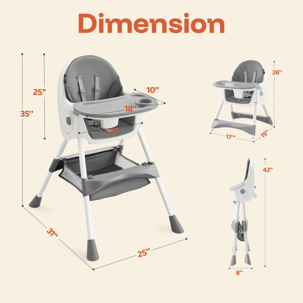 HARPPA 6-in-1 high chair removable-tray makes feeding easier