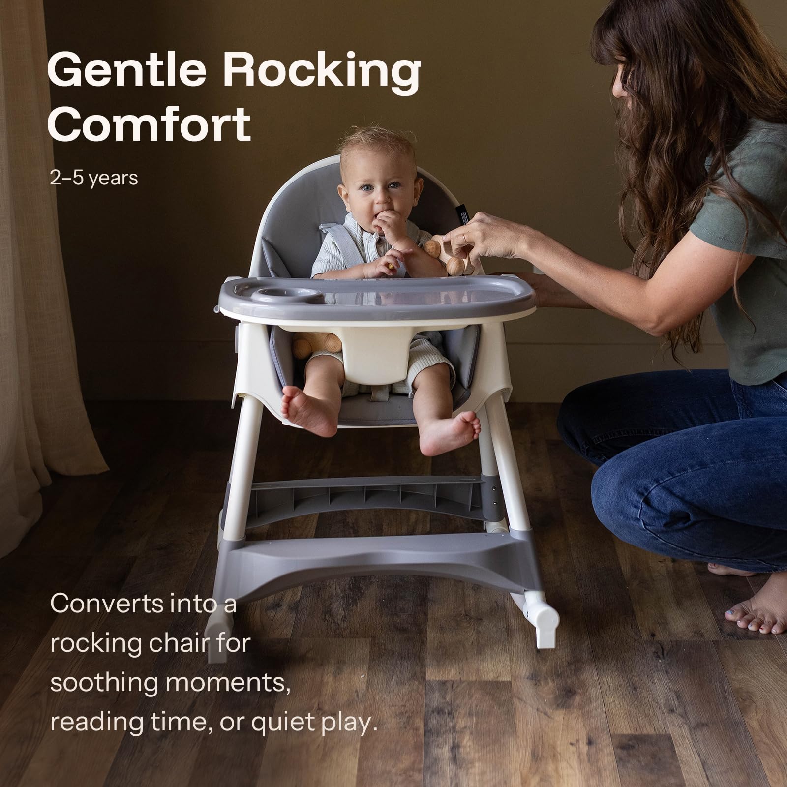 HARPPA 6-in-1 high chair upper-tray dishwasher-safe for easy cleaning