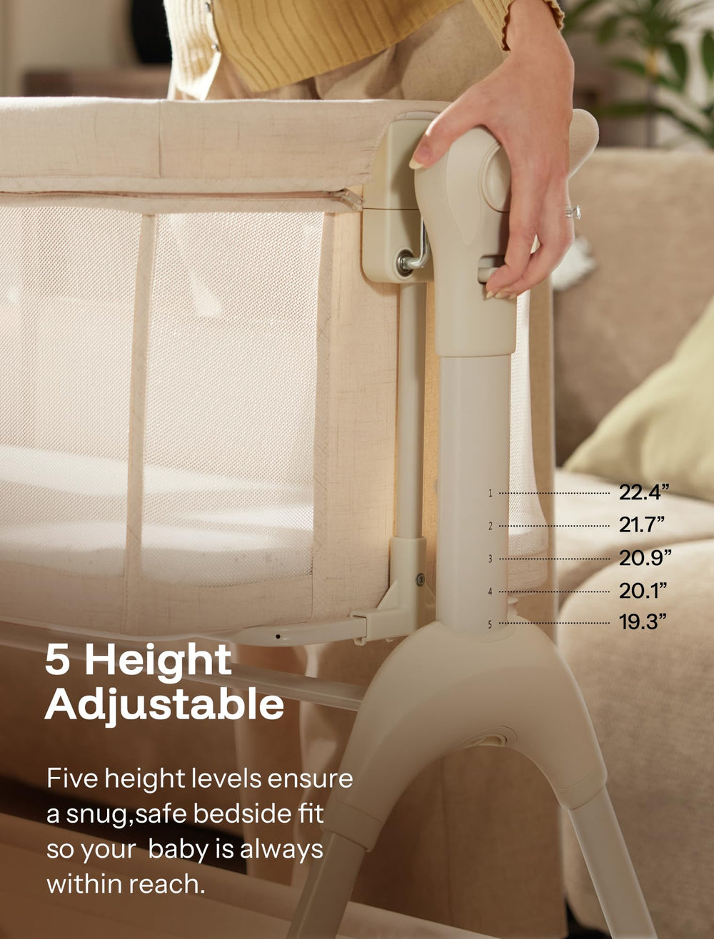 HARPPA bassinet non-skid wheels keep unit steady