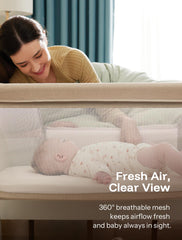 HARPPA Cuddly Bassinet six-height adjustments to match bed height