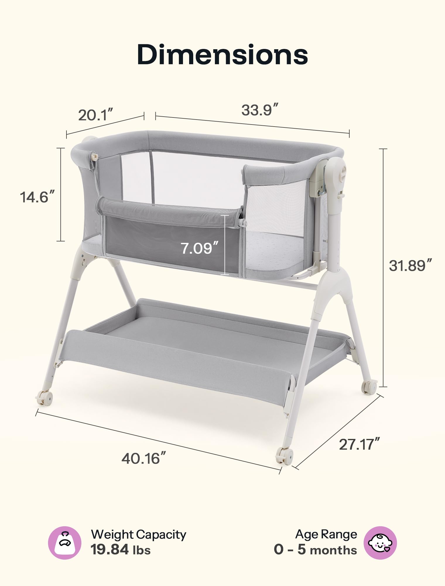 HARPPA bassinet wheels enable easy room-to-room transitions.
