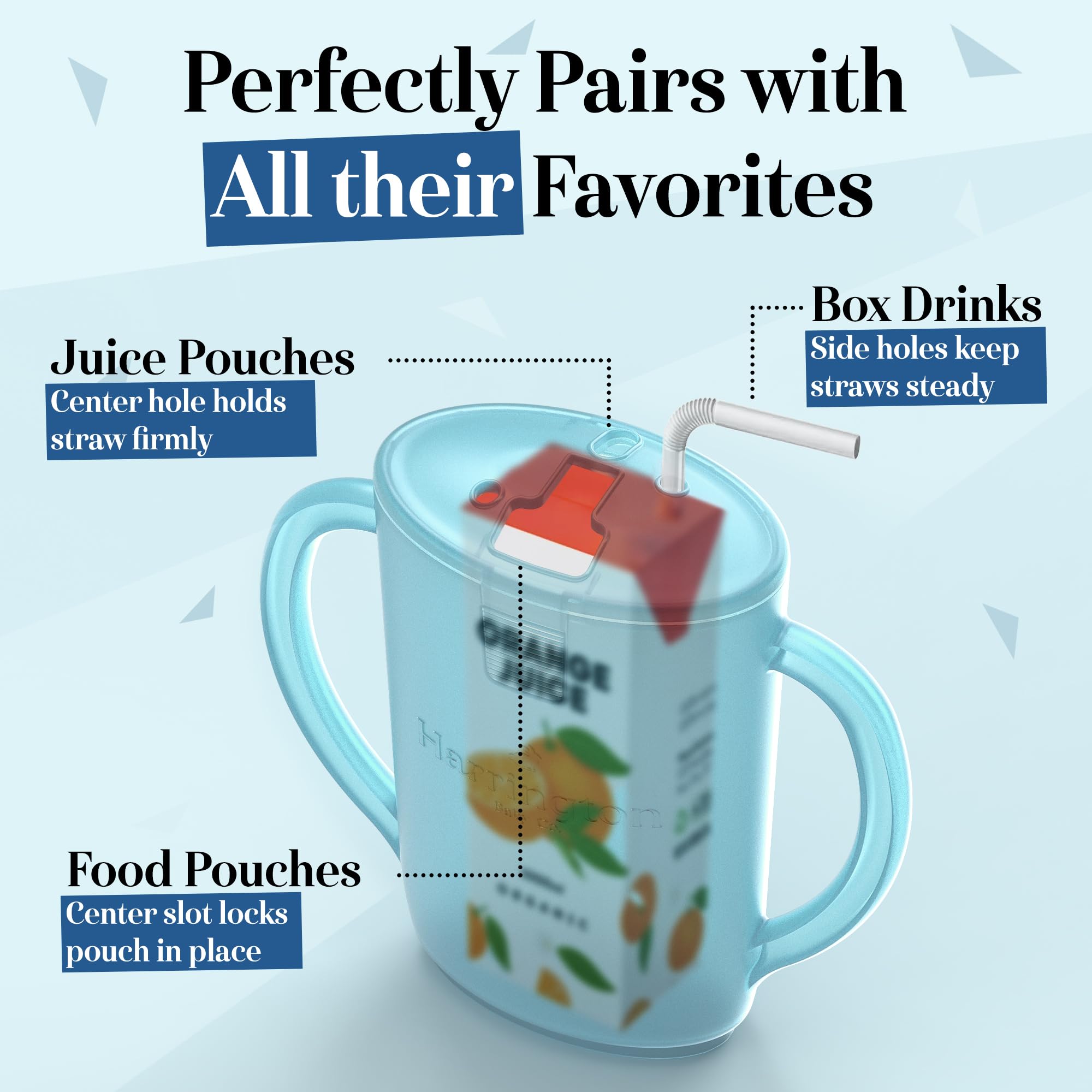 Harrington Baby No Squeeze Pouch Holder dishwasher-safe design eases cleanup after meals