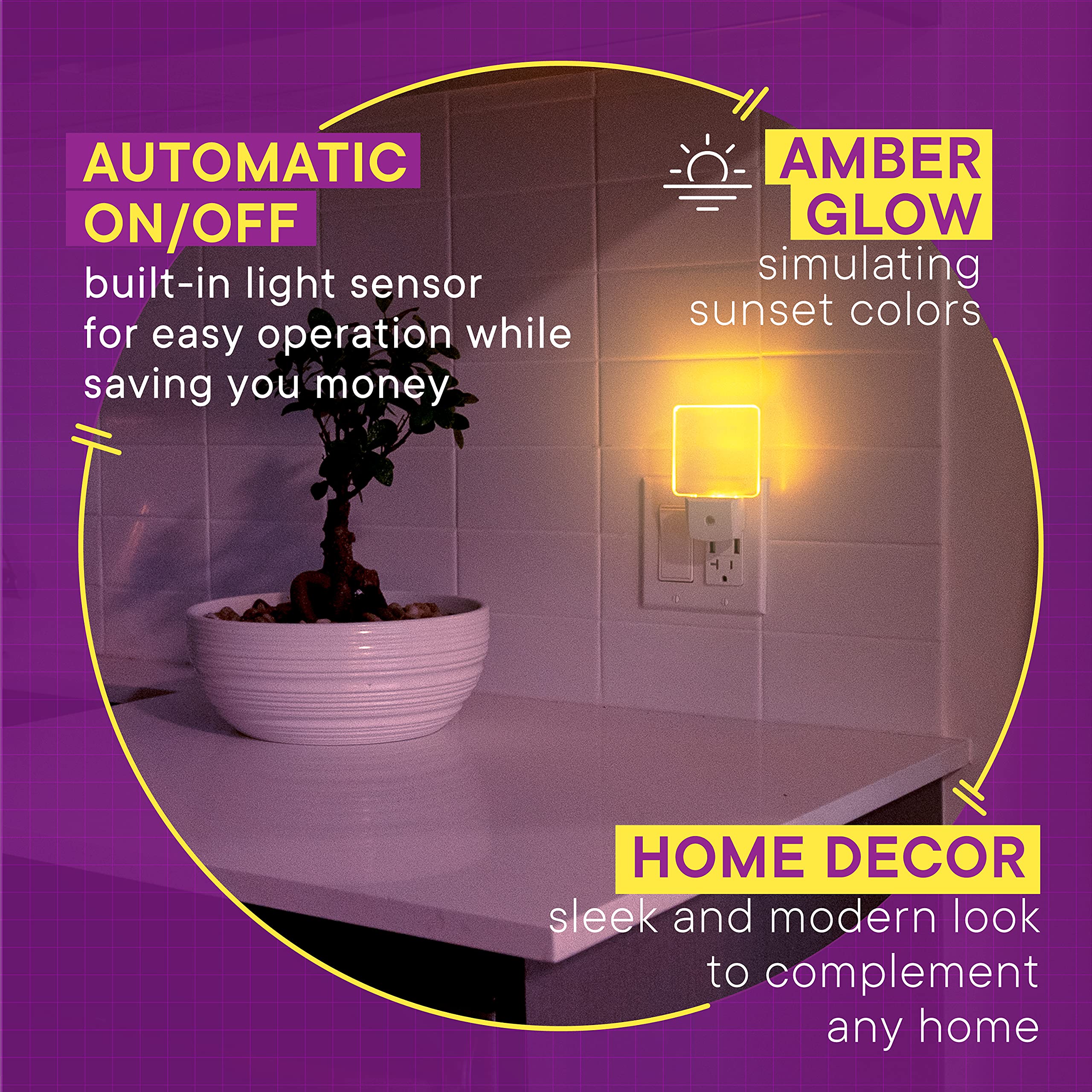 Harth night light with dusk-to-dawn sensor offers hands-free illumination.