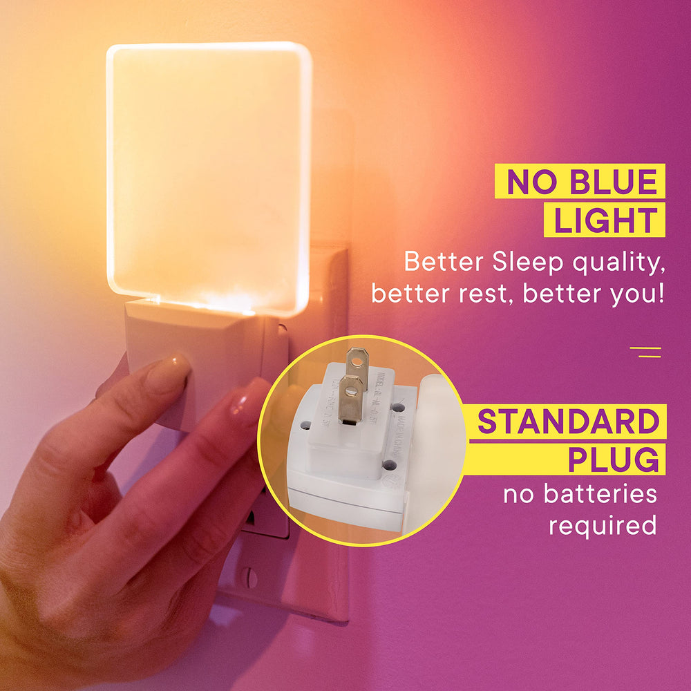 Harth night light wall-plug design blends with decor while providing steady illumination.