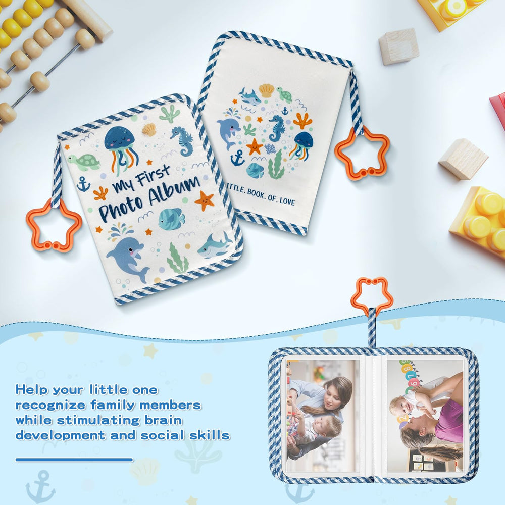 HarvMax Baby's First Family Album durable non-toxic fabric with double-stitched edges