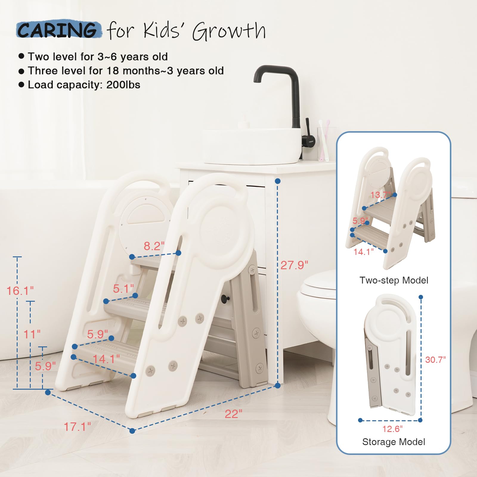 Harwaya kitchen counter help with kids using the stool.