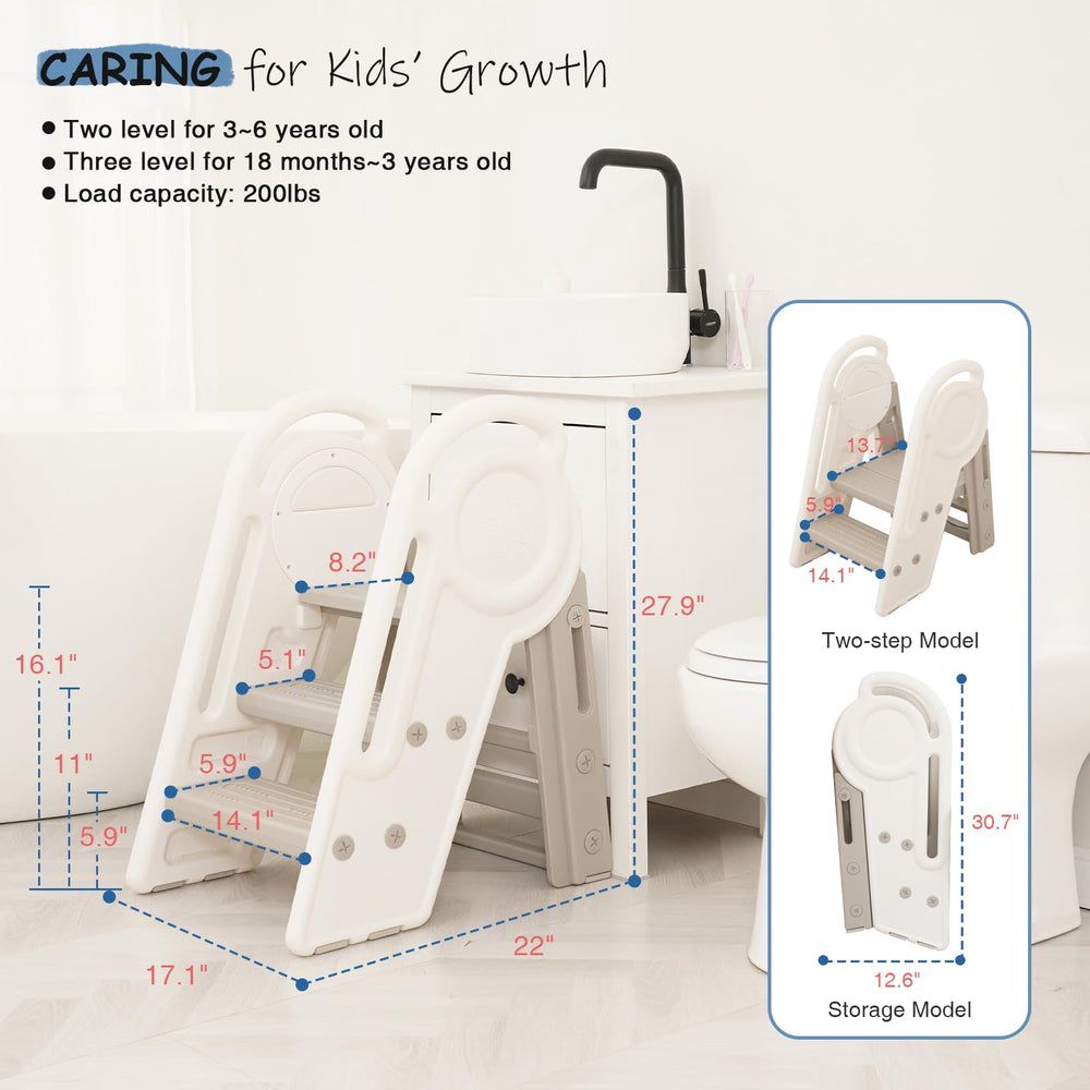 Harwaya kitchen counter help with kids using the stool.