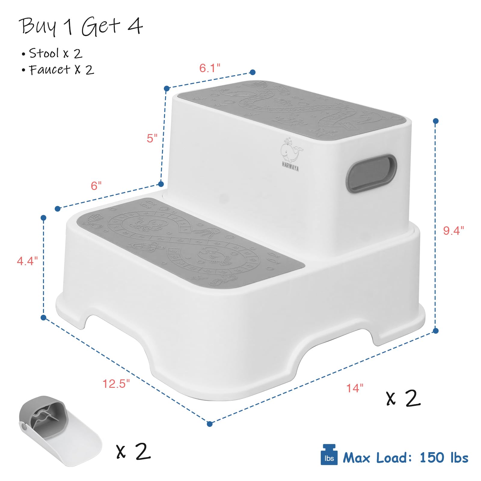 Harwaya lightweight step stool easy to move between rooms.