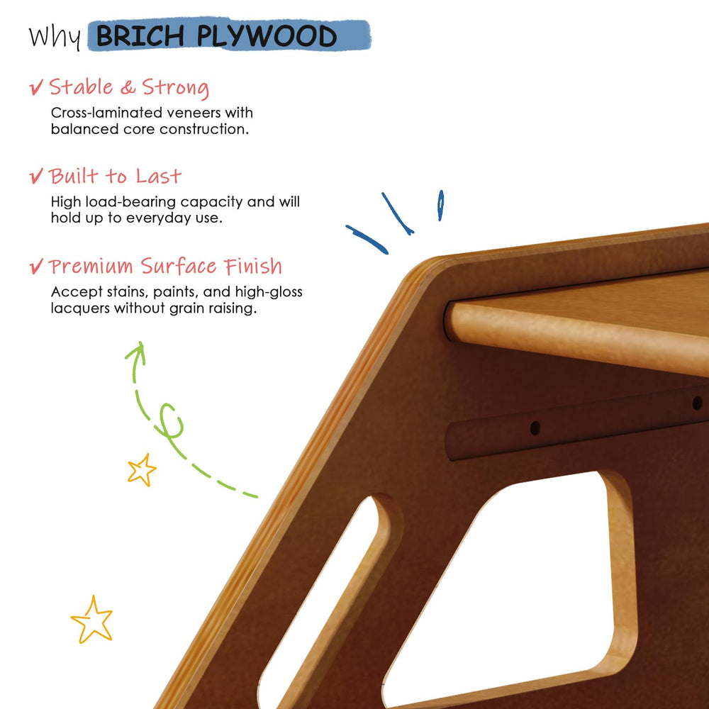 Harwaya wooden stool cleans quickly with a damp cloth