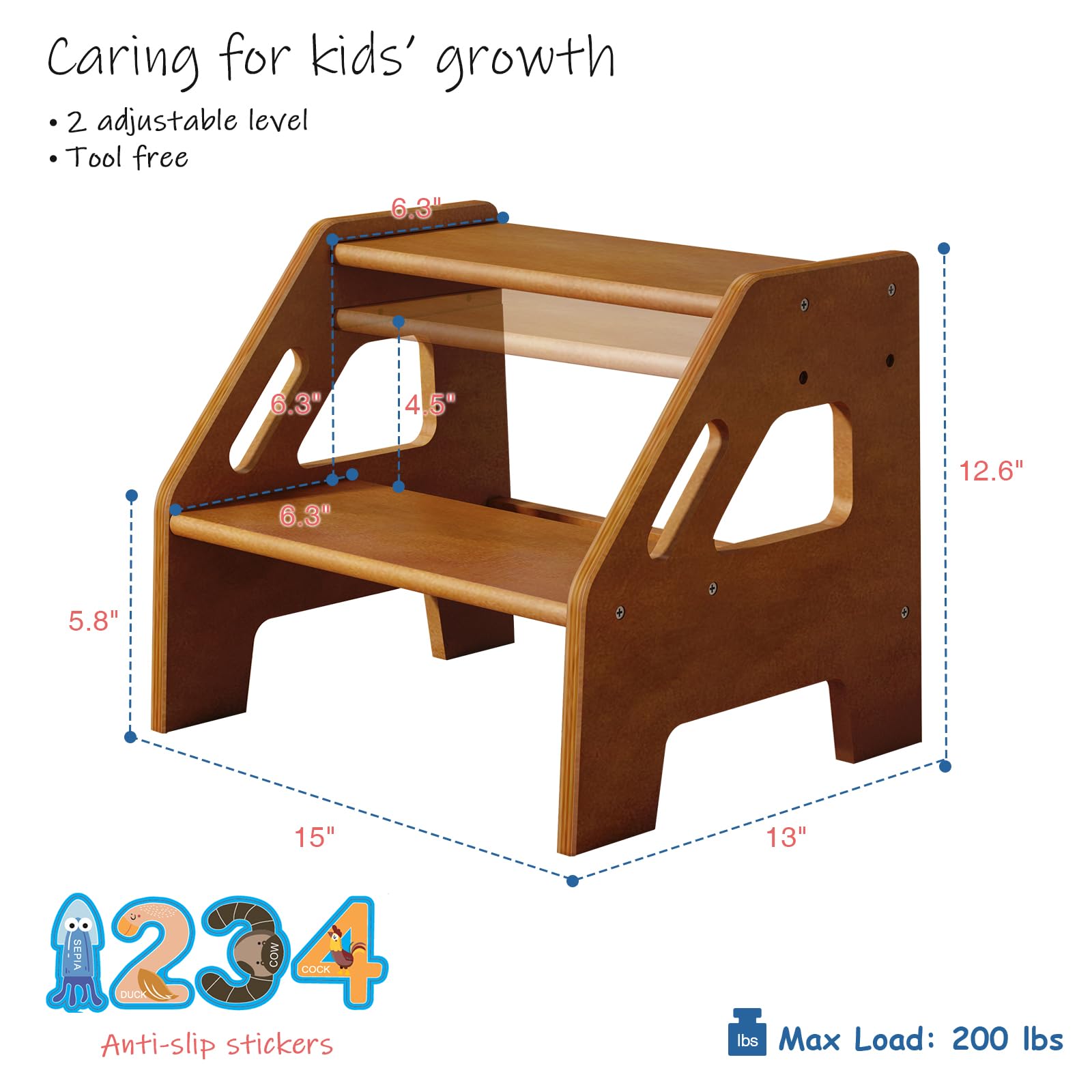 Harwaya two-step design provides elevated reach for toddlers