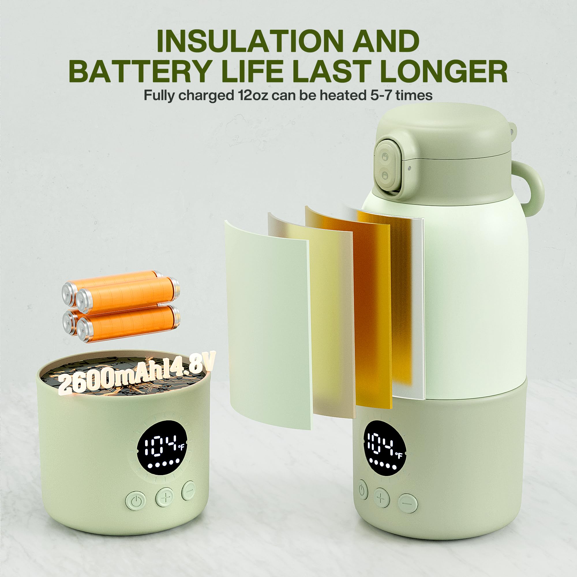 haslife portable bottle warmer fast 2-minute heating for timely feeds on busy days